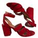 Madewell Shoes | Madewell Red Triple-Strap Block Heel Sandal | Color: Red | Size: 6.5