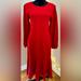 J. Crew Dresses | J. Crew Cherry Red, Long Sleeve, Knit Dress Size Medium | Color: Red | Size: M