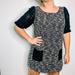 Anthropologie Dresses | Anthropologie Postmark Black Grey Short Sleeve Knit Dress Women's Size Large L | Color: Black/Gray | Size: L