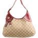 Gucci Bags | Gucci Beige Gg Canvas Hobo Bag Red Snake Skin Trim Gold Gg Hardware Medallion | Color: Red/Tan | Size: Small