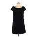 French Connection Casual Dress - Shift Boatneck Short sleeves: Black Print Dresses - Women's Size 8