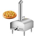 Stainless Steel Outdoor Pizza Oven Incl,Pizza Slicer & Pizza Stone,Premium Wood-Fired Oven for The Garden, Can Be Used with Pellets, Charcoal & Briquettes