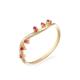 Lieson Wedding Ring for Women, 14ct Rose Gold Rings Promise Rings for Her Simple Wave Design with Ruby Engagement Rings Rose Gold Ring Size N 1/2