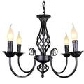 FeLeA Creative Candle Lamps Traditional Classic Knot Twist Black Pendant Lighting Ceiling Light Fitting/Lighting Interior Lighting Personality Chandelier（3,4,5 Lights）