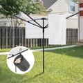 bimiti Folding Umbrella Drying Rotary Airer 4 Arm Clothesline 165 ft., Adjustable Height Outdoor Heavy Duty Portable Washing Line Clothes Drying Rack, Metal Ground Spike&Waterproof Cover