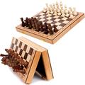 PacuM Chess Game Set Chess Set Chess Board Set Wooden Chess Set with Folding Chess Board, Chess Pieces, & Storage Box,Board Game 2 Extra Queens Chess Board Game Chess Game Chess