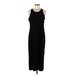 Casual Corner Casual Dress - Sheath Scoop Neck Sleeveless: Black Solid Dresses - Women's Size 8 Petite