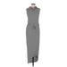 Dolan Casual Dress - Midi High Neck Sleeveless: Gray Print Dresses - Women's Size Medium