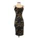 Heart & Hips Casual Dress - Bodycon: Brown Camo Dresses - Women's Size Small