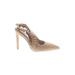 Good American Heels: Pumps Stilleto Cocktail Tan Print Shoes - Women's Size 7 1/2 - Pointed Toe