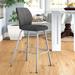 Wade Logan® Atilia Bar & Counter Stool Upholstered/Leather/Metal/Faux leather in Gray/Black | 42 H x 17 W x 21 D in | Wayfair