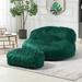 Everly Quinn Moncla Bean Bag Sofa Chenille in Green | 22.83 H x 42.52 W x 40.55 D in | Wayfair 419C338A4C974CDAB44EF5723BEE4C5A
