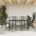 Hokku Designs Pami 6 - Person Outdoor Dining Set Metal in Black | 65 W x 31.5 D in | Wayfair 2FFA02A74E6A44BA84E02B56A27DAB22