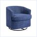 Club Chair - Latitude Run® Modern 360 Degree Swivel Barrel Club Chair For Living Room Fabric in Black/Brown | 27 H x 28 W x 28 D in | Wayfair
