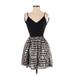 Miss Avenue Cocktail Dress - Mini: Silver Brocade Dresses - Women's Size Small