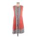 Style&Co Casual Dress - DropWaist: Red Acid Wash Print Dresses - Women's Size Small