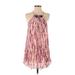 Zara Casual Dress - A-Line Halter Sleeveless: Pink Print Dresses - Women's Size X-Small