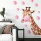 Autocollants Muraux avec Animaux de Dessin Animé pour Chambre d'Enfant Grand Papier Peint Girafe