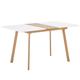 Table extensible rectangulaire blanc aspect bois 110-140