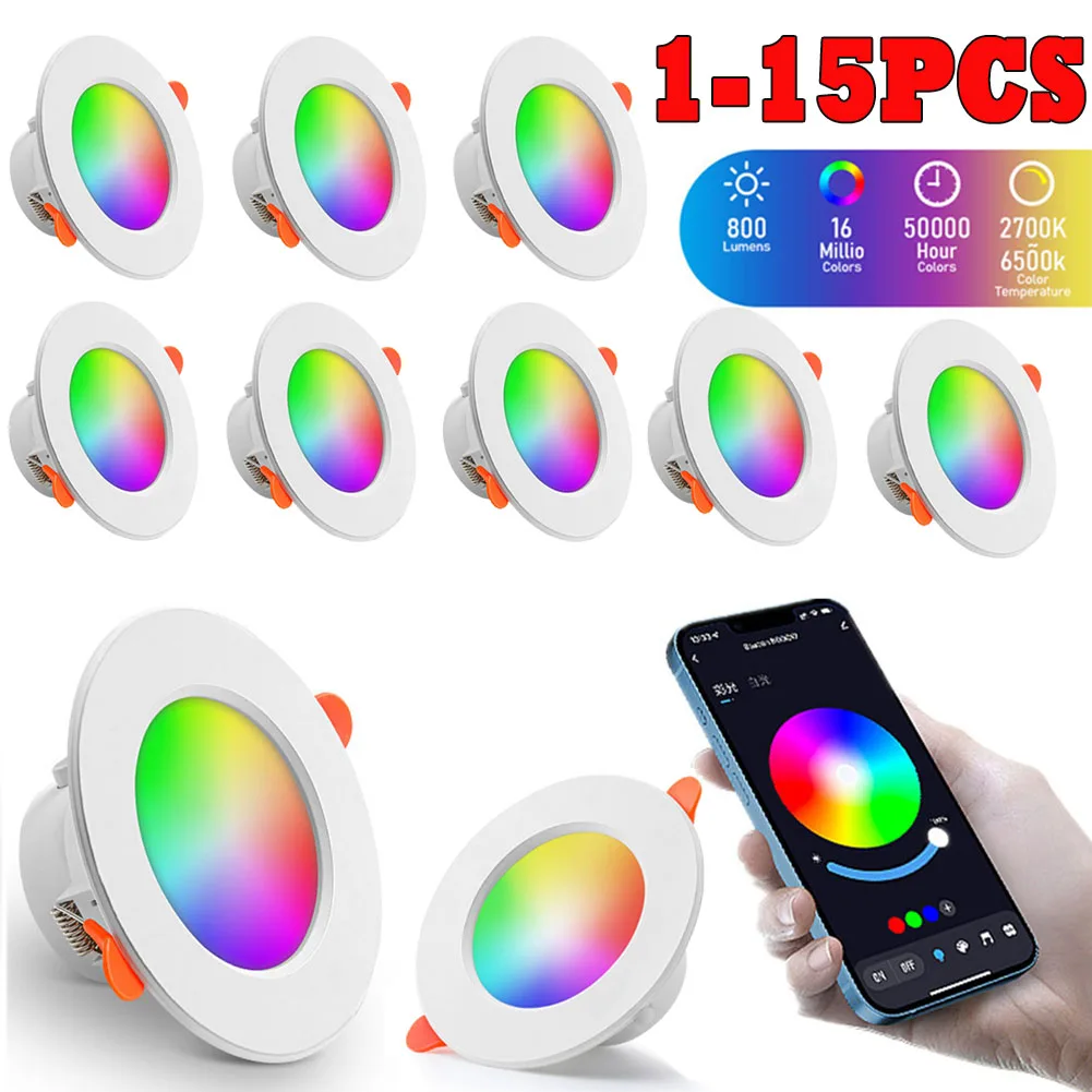 RGB LED Down light 10W Smart Decken leuchte RGB dimmbar Einbau LED Spot Lampe Smart Lampe Arbeit mit Alexa Google Home RGB CW WW