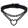 2023 Frauen Gothic Heart Choker Halskette schwarz rot Halskette Pu Leder Kragen Ketten Maid Punk