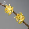 Lotus Spaß 18K Gold Elegante Chrysantheme Blume Stud Ohrringe für Frauen Original Echt 925 Sterling
