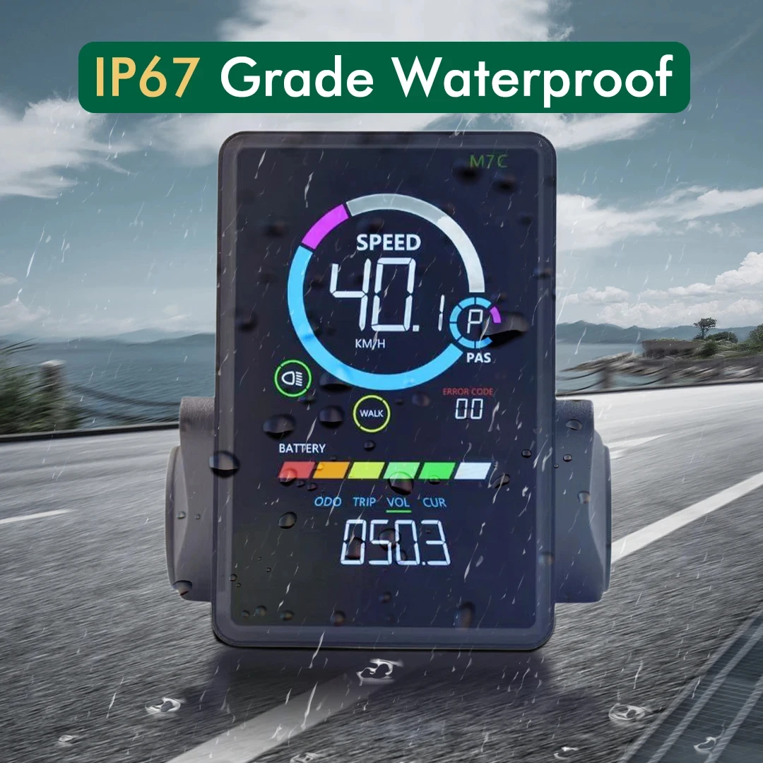 UART2 E-bike LCD M7C-2 Bunte Display Meter 24V-60V SM/Wasserdichte Verbindung Stecker Elektrische fahrrad Display Mit USB UART Image