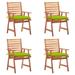 Carevas Patio Dining Chairs 4 pcs with Cushions Solid Acacia Wood