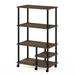 27.4 W x 15.6 D x 46.1 H 5-Shelf Freestanding Shelves Columbia Walnut and Black