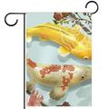 Carps Fish in the Pond Pattern Garden Banners: Outdoor Flags for All Seasons Waterproof and Fade-Resistant Perfect for Outdoor Settings