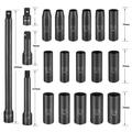 Dazzduo 1 2 ) QISUO Sleeve 20 PCS Brand 20 1 2 mewmewcat Set Steel Metric 1 2 3 8 20 1 2 Wemay ( Chrome 20 1 2 20 1 2 Q 2 -Inch Impact Deep Cr-V Socket 1 / Leeofty Wrenches Vanadium Drive Neutral