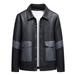 Xutthjh Men Leather Jackets Coats Winter Loose Fashion Leisure Motorcycle Leather Collar Leather Jacket