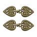 Cloak Clasp 2 Pairs Sew on Hooks and Eyes Vintage Cape Clasps Fasteners Buttons(Bronze)