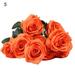 HEVIRGO Artificial Flowers for Decoration Simulation Flower Realistic Looking Eye-catching Faux Silk Flower 10 Heads Artificial Rose Flower for Home