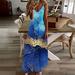 TUWABEII Fall & Winter Dresses for Womens Women s Summer Casual Print V-Neck Sleeveless Strap Dress