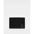 PS Paul Smith outline zebra brown leather credit card wallet in black
