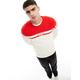 Tommy Hilfiger colourblock graphic jumper in cream-White
