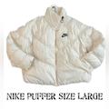 Nike Jackets & Coats | Cream Nike Women’s Puffer Jacket Large | Color: Cream | Size: L