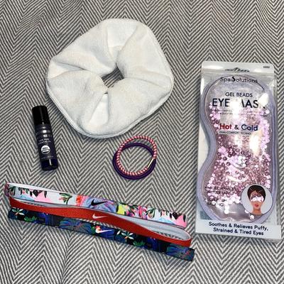 Nike Skincare | New Spa Kit. 3 Nike Colorful Headbands, Eye Mask, Lavender Essential Oil | Color: Pink/White | Size: Os