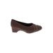 Beacon Heels: Pumps Wedge Classic Brown Print Shoes - Women's Size 7 1/2 - Round Toe