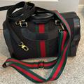 Gucci Bags | Beautiful Vintage Sherry Lines Gucci Bag. Black, Gold, Red/Green. Gold Jac Int. | Color: Black/Red | Size: Os