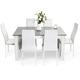 Mondeer - Ensemble table à manger avec 6 chaises, Table à Manger, Table à Cuisine, Bois Massif,