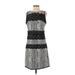 New York & Company Cocktail Dress - A-Line Crew Neck Sleeveless: Gray Dresses - Women's Size X-Small