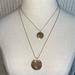 J. Crew Jewelry | J Crew Double Chain Round Disc Rhinestone Pendant Goldtone Necklace | Color: Gold | Size: Os