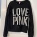 Pink Victoria's Secret Tops | Medium Victoria’s Secret Pink Logo Bling Oversized Pullover Sweatshirt | Color: Black/Silver | Size: M