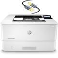 HP Laserjet Pro M404dn Single-Function Wired Monochrome Laser Printer, White - Print only - Ethernet only, 40 ppm, 1200 x 1200 dpi, Auto Duplex Printing, 8.5 x 14, 2-line LCD, Tillsiy Printer Cable