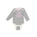 Gerber Long Sleeve Onesie: Gray Print Bottoms - Size Newborn