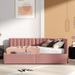 Latitude Run® Mckelvie Upholstered Daybed w/ 2 Storage Drawers Twin Size Sofa Bed Upholstered in Pink | 28.3 H x 42.5 W x 78.9 D in | Wayfair