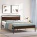 17 Stories Metal Bed Frame w/ Wood Headboard & Footboard Metal in Brown | Queen | Wayfair 735DCF35B42F4354BCED4184938F38B6