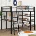 Isabelle & Max™ Aiyonna Full Size Loft Metal Bed w/ 3 Layers of Shelves, Desk & Whiteboard Metal in Black | 66.5 H x 68.9 W x 77.4 D in | Wayfair